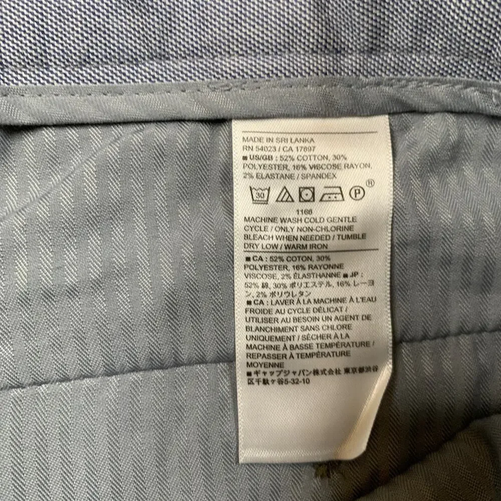 Banana Republic Pants Mens 33 Dresden Blue Grayson Slim Tapered Ankle INSEAM 27